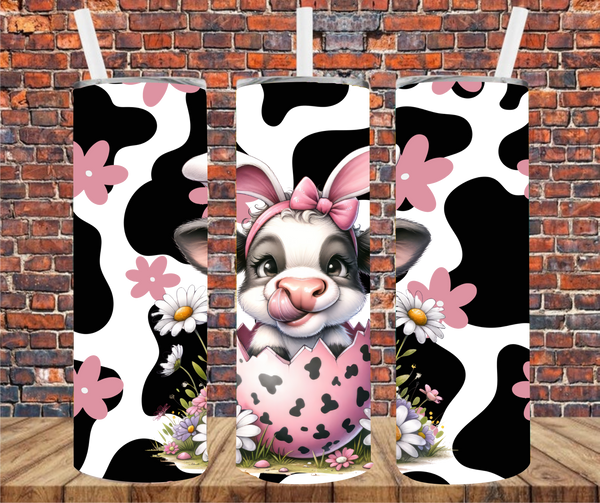 Easter Cow - Tumbler Wrap - Vinyl Transfers