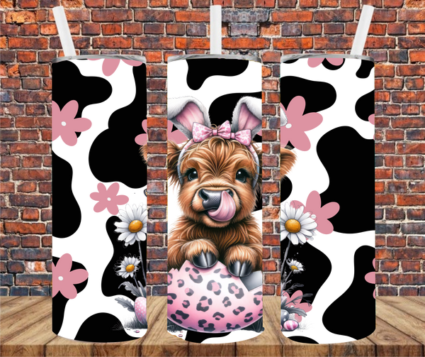 Easter Cow - Tumbler Wrap - Vinyl Transfers