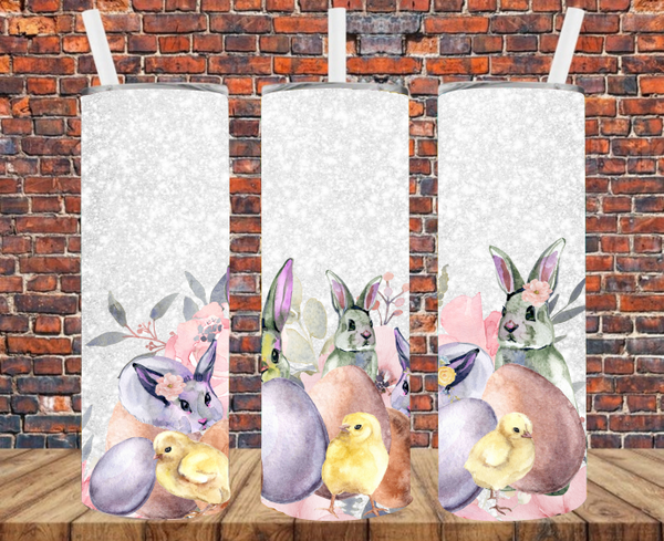 Easter Bunnies - Tumbler Wrap - Vinyl Transfers