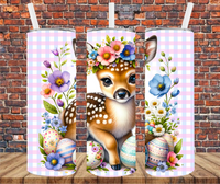 Easter Fawn - Tumbler Wrap - Vinyl Transfers