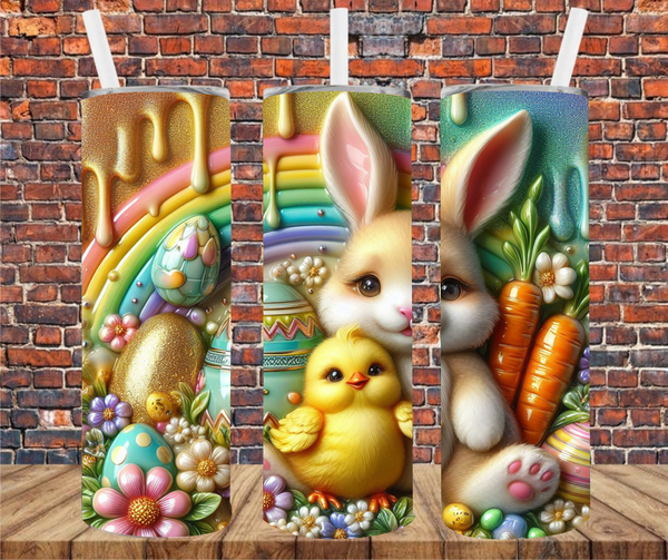 Easter Bunny - Tumbler Wrap - Vinyl Transfers