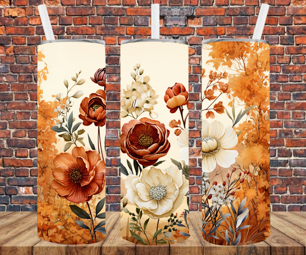 Fall Floral - Tumbler Wrap - Vinyl Transfers