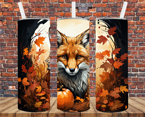 Fall Fox - Tumbler Wrap - Vinyl Transfers