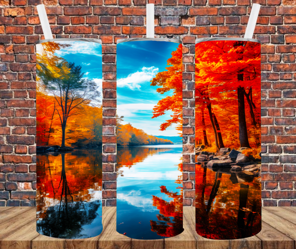 Fall Landscape - Tumbler Wrap - Vinyl Transfers