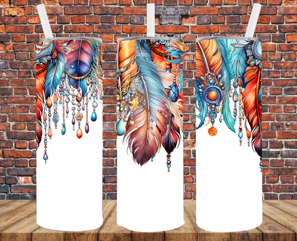 Hanging Feathers - Tumbler Wrap - Sublimation Transfers