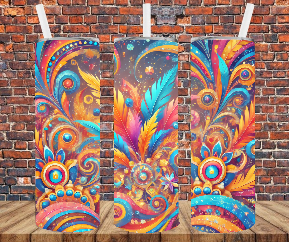 Fiesta Feathers - Tumbler Wrap - Sublimation Transfers – Crafty Connections