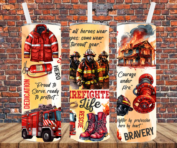 Firefighter Life - Tumbler Wrap - Sublimation Transfers
