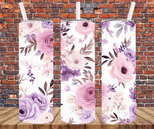 Floral - Tumbler Wrap - Vinyl Transfers