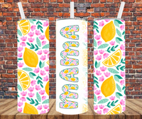 Lemon Floral Mama - Tumbler Wrap - Sublimation Transfers