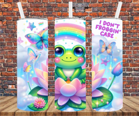 I Don't Froggin Care - Tumbler Wrap - Vinyl Transfers