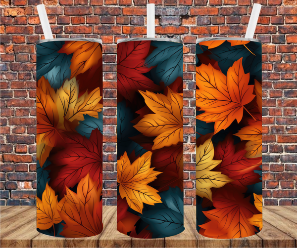 Autumn Leaves - Tumbler Wraps - Vinyl Transfers