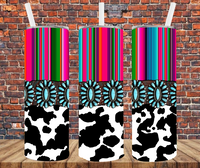 Serape & Cow Print - Tumbler Wrap - Sublimation Transfers