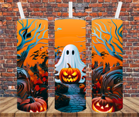 Halloween Ghost - Tumbler Wrap - Vinyl Transfers