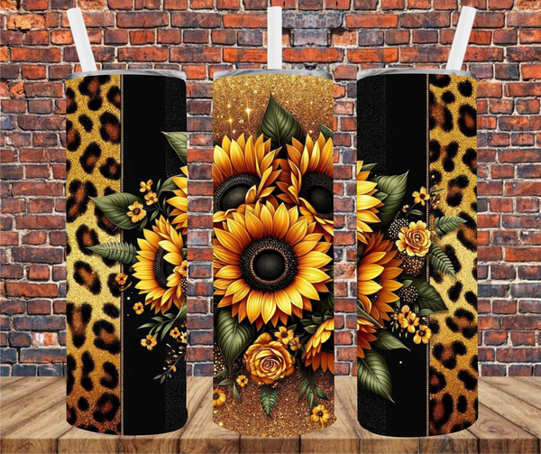 Sunflowers - Tumbler Wrap - Vinyl Transfer