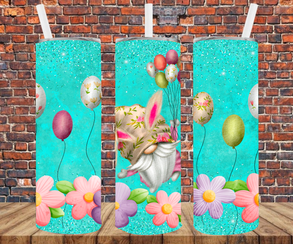 Gnome Easter Bunny - Tumbler Wrap - Vinyl Transfers