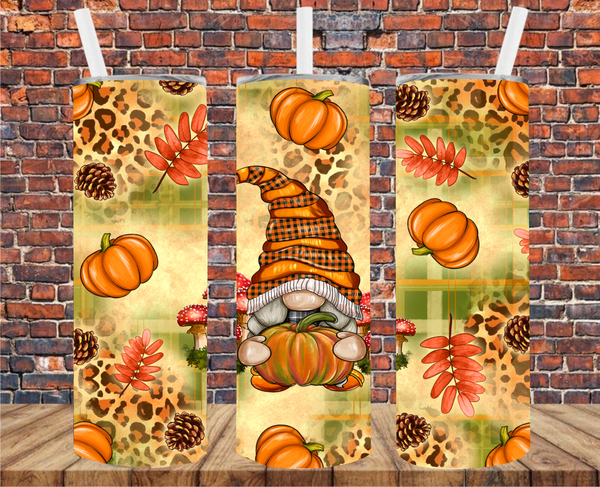 Fall Gnome - Tumbler Wrap - Vinyl Transfers