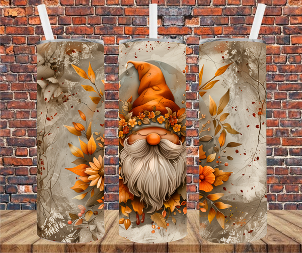 Fall Gnome - Tumbler Wrap - Vinyl Transfers