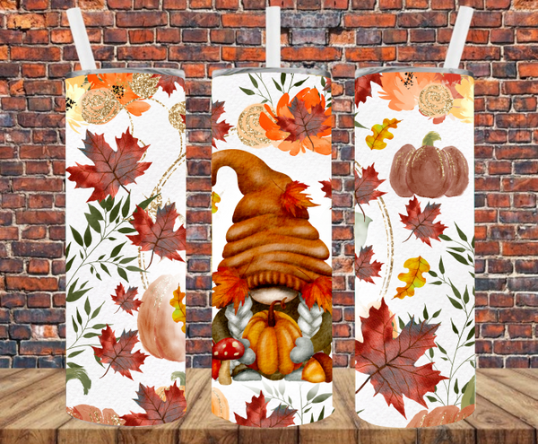 Fall Gnome - Tumbler Wrap - Vinyl Transfers