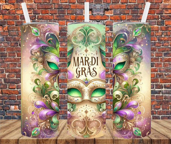 Mardi Gras - Tumbler Wrap - Vinyl Transfers