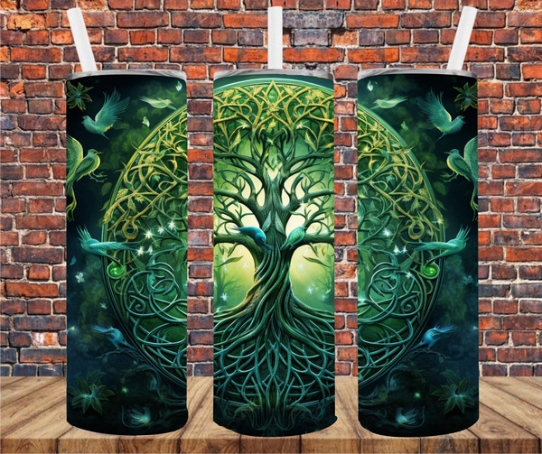 Green Tree of Life - Tumbler Wrap - Sublimation Transfers