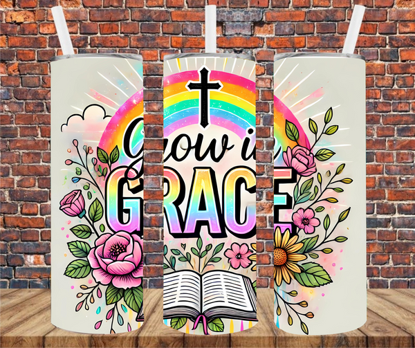 Grow In Grace - Tumbler Wrap - Sublimation Transfers