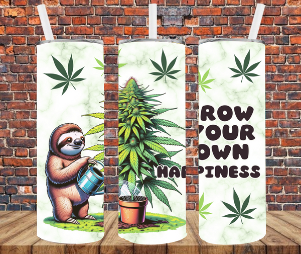 Grow Your Own Happiness - Tumbler Wrap - Vinyl Transfers