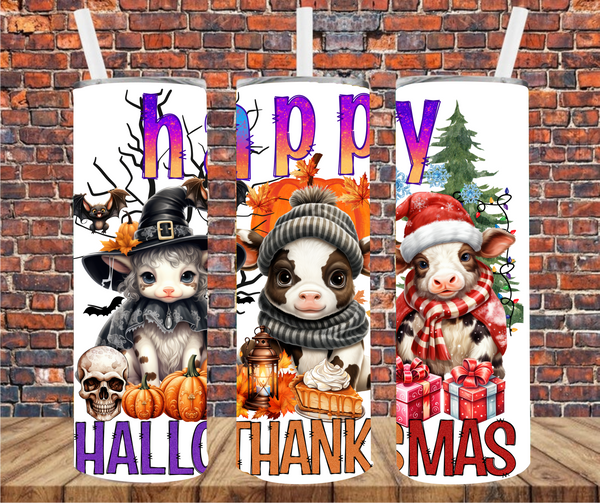 Happy HalloThanksMas - Tumbler Wrap - Sublimation Transfers