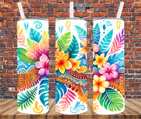 Hawaiian Tribal - Tumbler Wrap - Vinyl Transfer