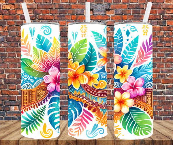 Hawaiian Tribal - Tumbler Wrap - Vinyl Transfer