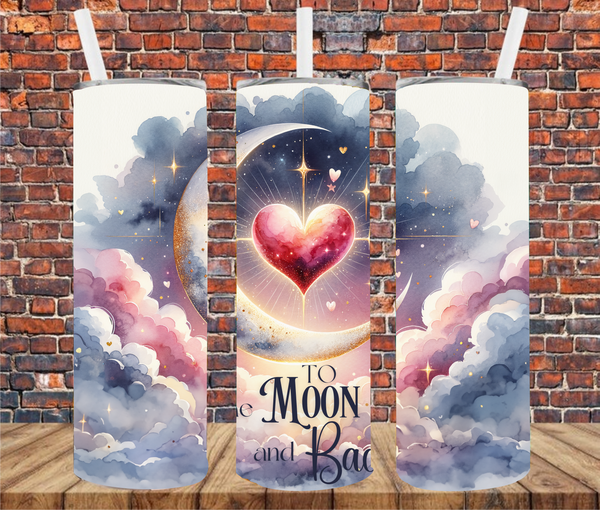 To The Moon And Back - Tumbler Wrap - Vinyl Transfers