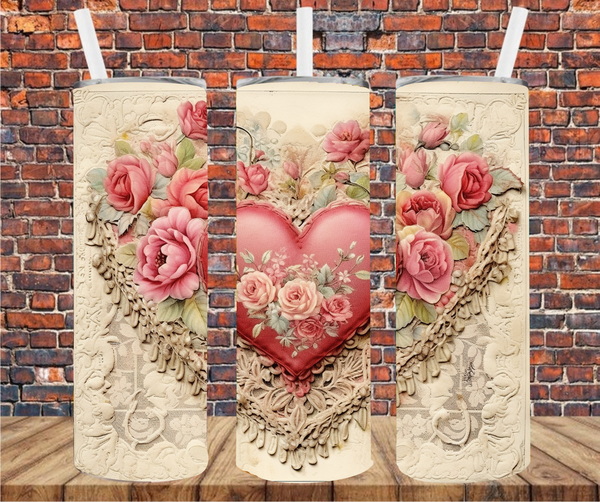 Victorian Ransfers Victorian Heart - Tumbler Wrap - Sublimation Transfers – Crafty Bucks