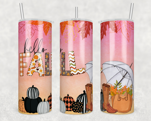 Hello Fall - Tumbler Wrap Vinyl Transfers