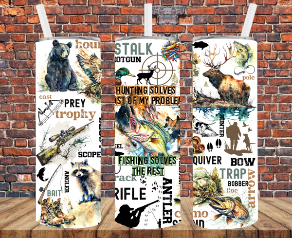 Hunting & Fishing - Tumbler Wrap - Sublimation Transfers