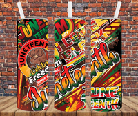 Juneteenth Celebrate Freedom - Tumbler Wrap - Sublimation Transfers