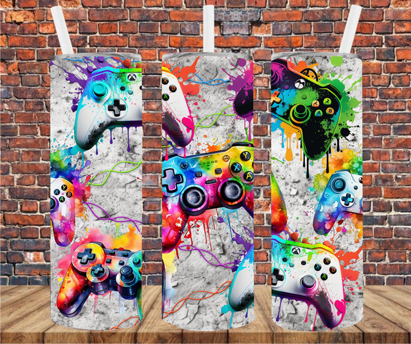 Gamer Grunge - Tumbler Wrap - Sublimation Transfers