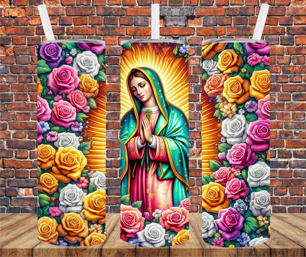 Lady Guadalupe - Tumbler Wrap - Vinyl Transfers