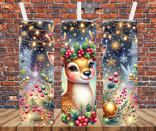 Christmas Deer - Tumbler Wrap - Sublimation Transfers