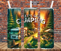 Let's Go Camping - Tumbler Wrap - Sublimation Transfers