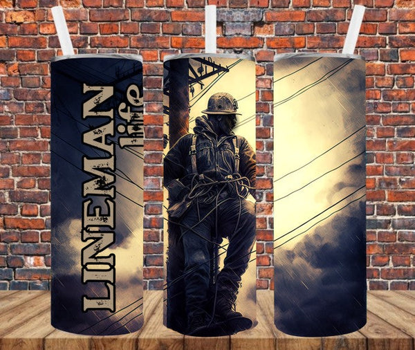 Lineman Life - Tumbler Wrap Sublimation Transfers