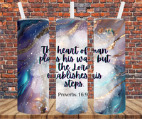 The Heart of Man - Proverbs 16:9 - Tumbler Wrap - Sublimation Transfers