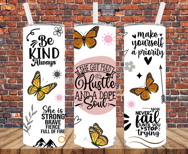 Mad Hustle Dope Soul Quotes - Tumbler Wrap - Sublimation Transfers