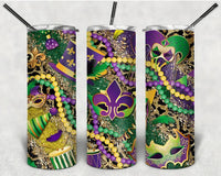 Mardi Gras - Tumbler Wrap Vinyl Transfers