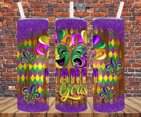 Mardi Gras - Tumbler Wrap Vinyl Transfers