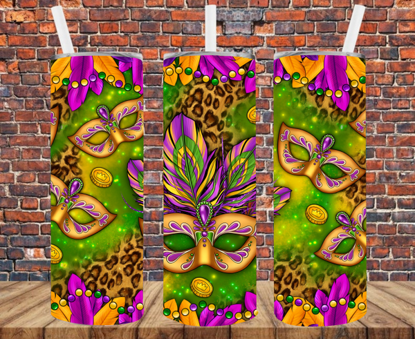 Mardi Gras - Tumbler Wrap - Vinyl Transfers