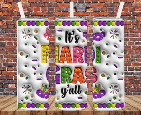 Mardi Gras - Tumbler Wrap - Vinyl Transfers