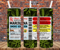 Marijuana Smoke Solution - Tumbler Wrap - Vinyl Transfers