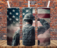 Patriotic Military Soldier - Tumbler Wrap - Sublimation Transfers