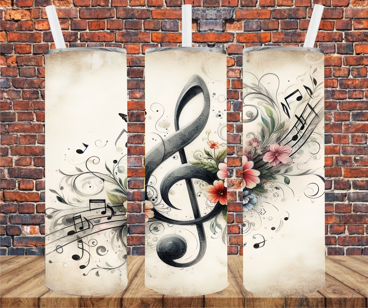 Musical Note - Tumbler Wrap - Vinyl Transfer – Crafty Bucks