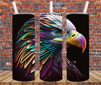 Neon Detail Eagle - Tumbler Wrap - Sublimation Transfers