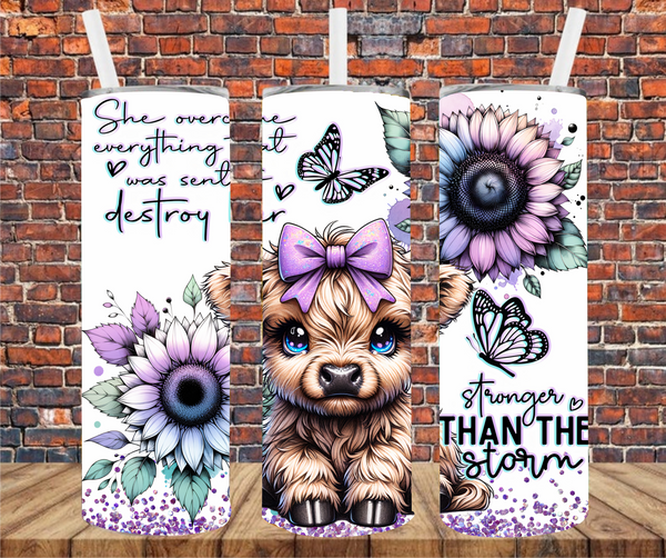 She Overcame Everything That Was Meant To Destroy Her - Tumbler Wrap - Sublimation Transfers